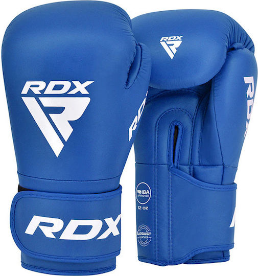 RDX Γάντια Πυγμαχίας Δερμάτινα για Αγώνα Μπλε