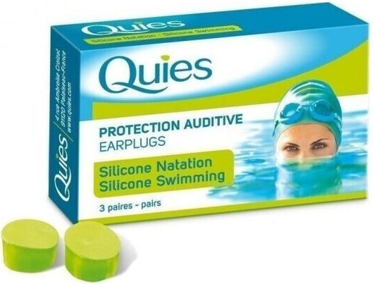 Quies Silicone Earplugs for Swimming Green 6pcs 16191