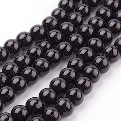 Glas Perlen & Pailletten Schwarze 100Stück 8mm