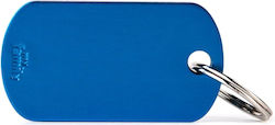My Family Basic Dog ID Tag Blue Small Personalized