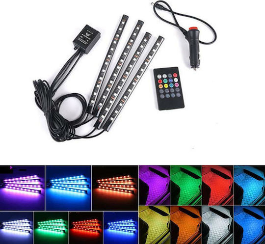 Interior Decorative Car Lighting System 30cm 12V RGB