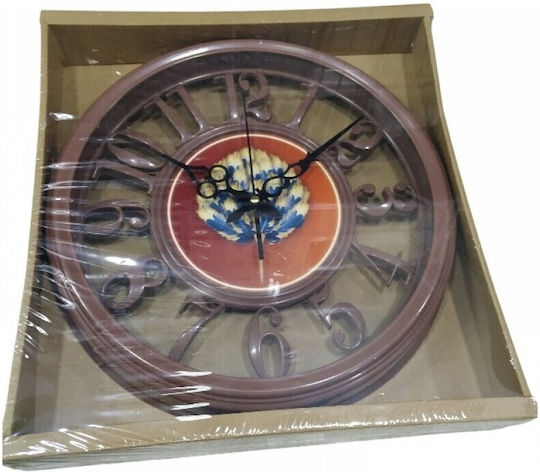 Wanduhr Kunststoff Braun 35x5cm