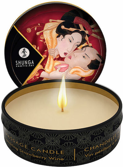 Lumanare de masaj Shunga Romance cu aroma de vin de capsuni 30ml