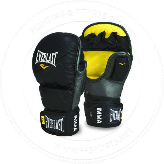 Everlast Training MMA Handschuhe Leder Schwarz