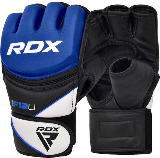 RDX Grappling Leather MMA Gloves Blue