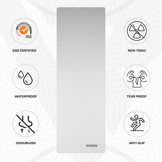 RDX Fitnessmatte Yoga Weiß (183x61x0.6cm)
