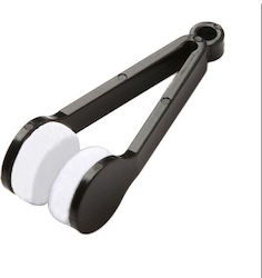 Instrument de curățare cu 2 capete din microfibră pentru întreținerea lentilelor ochelarilor 7×2 cm negru