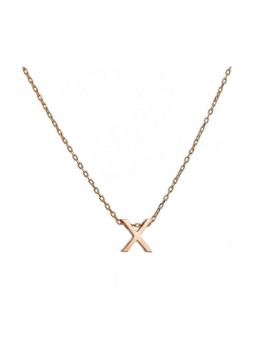 Goldsmith Necklace Monogram from Rose Gold Plated Silver