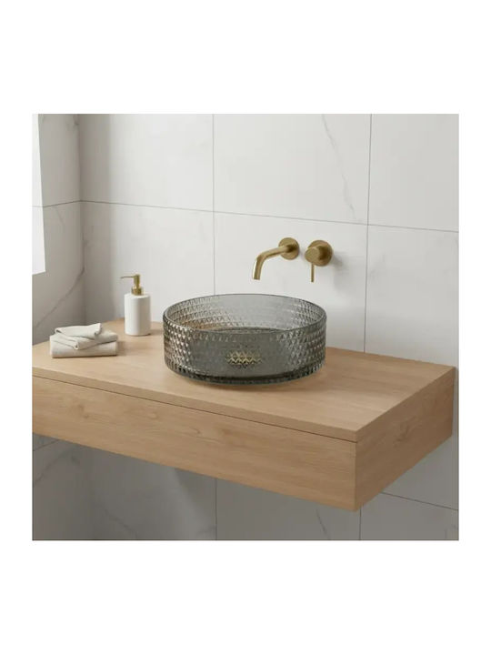 Tema Countertop Sink Glass 40x40x11cm Black