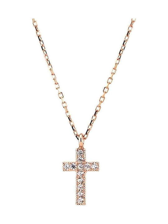 Goldsmith Women's Cross from Rose Gold Plated Silver with Chain