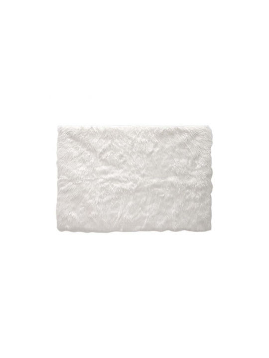 Rug Rectangular Shaggy White (tx9005)