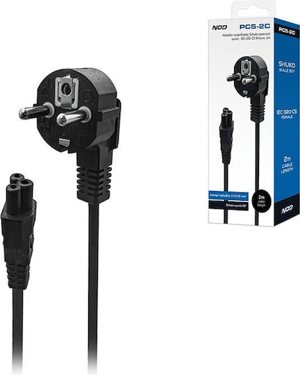 NOD Schuko - IEC C5 Kabel 2m Schwarz