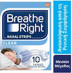 Breathe Right Clear 10pcs Nasal Strips Medium Size
