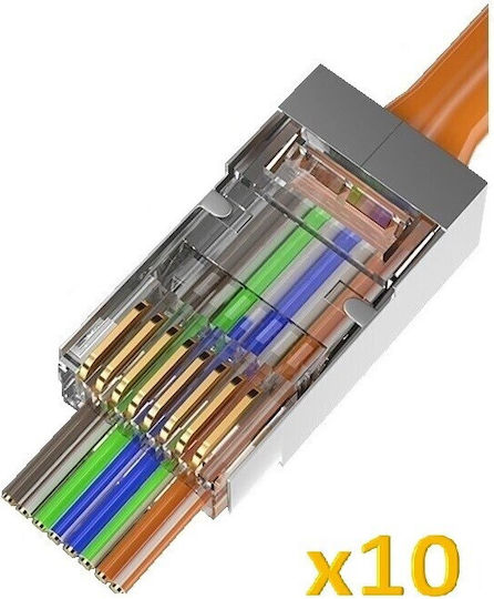 Sinet CAT6 EZ (30μ Gold Plated) Plug RJ-45 male (SN-CAT6-EZRJ45S-10)