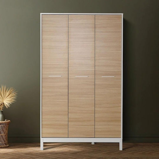 London Τρίφυλλη Ντουλάπα 120x52x202cm Oak - Λευκό