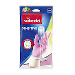 Vileda Γάντια Καθαριότητας Sensitive Πλαστικά Large Ροζ 2τμχ