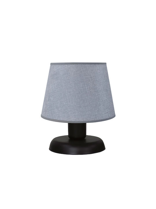 Heronia Plastic Table Lamp for Socket E27 with Gray Shade and Black Base