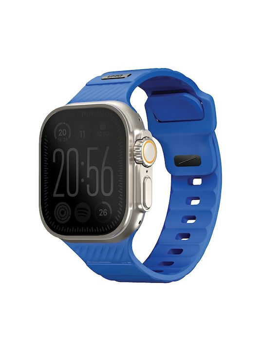 Uniq Curea Piele cu Pin Albastru (Apple Watch 44/45/46mm/Ultra 49mm)
