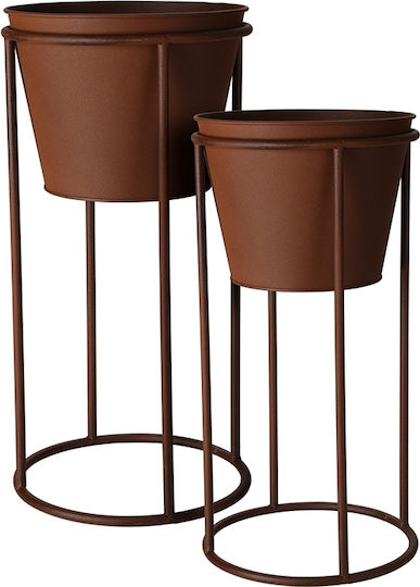 Plant Pot Metal Brown