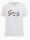 Guess Damen Bluse Baumwolle mit Trägern & V-Ausschnitt Geprüft White