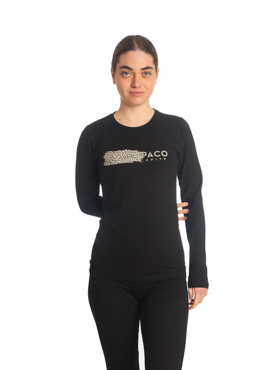 Paco & Co Women's Blouse Long Sleeve Black