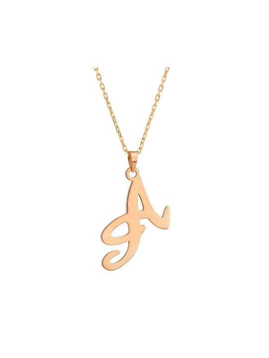 Goldsmith Necklace Monogram from Pink Gold Plated Silver