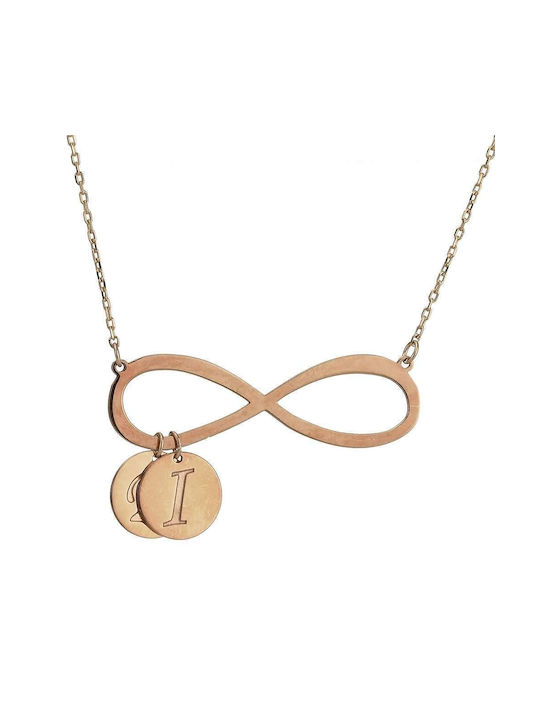 Goldsmith Necklace Infinity from Pink Gold Plated Silver