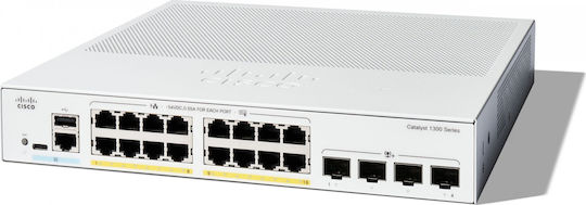 Cisco Catalyst C1300-16P-4X Managed L2 / L3 PoE+ Switch with 16 Gigabit (1Gbps) Ethernet Ports and 4 SFP Ports