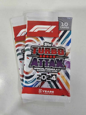 Pachet de booster Topps 2024 Turbo Attax Formula 1 F1 cu 10 cărți