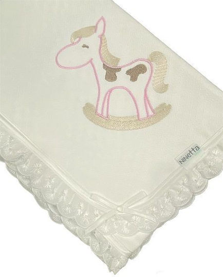 Ninetta Bebe Rocking Horse Pique Swaddle Wrap 100x100cm.