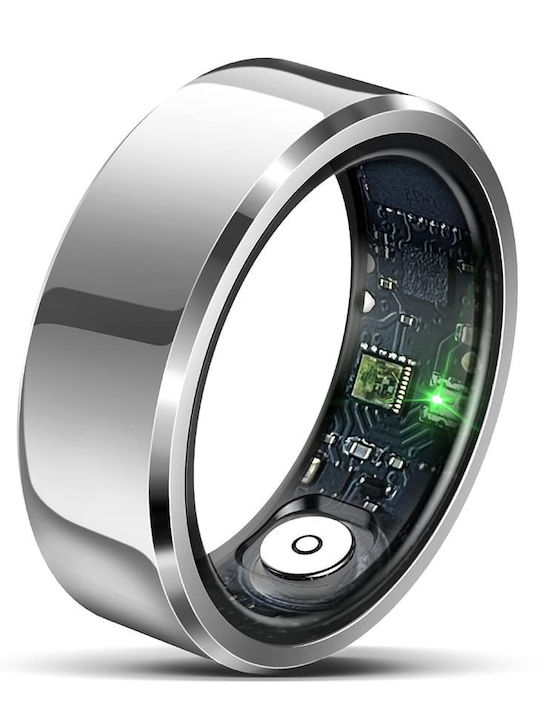 Techsuit R6 Smart Ring 19.8mm με Παλμογράφο Ασημί