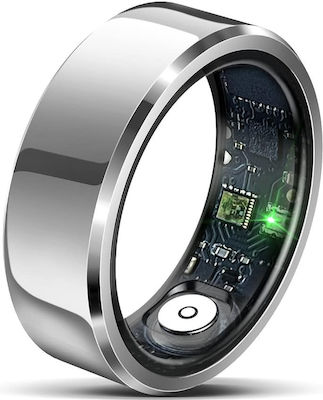 Techsuit R6 Smart Ring 19.8mm με Παλμογράφο Ασημί