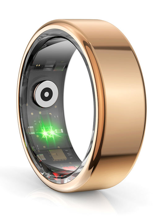 Techsuit R02 Smart Ring 19mm με Παλμογράφο Ροζ Χρυσό