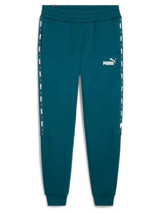 PUMA Tape Sweatpants with Elastic Green