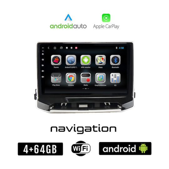Car Audio System for Jeep Compass 2022 (Bluetooth/USB/WiFi/GPS/Apple-Carplay/Android-Auto) with Touch Screen 10"