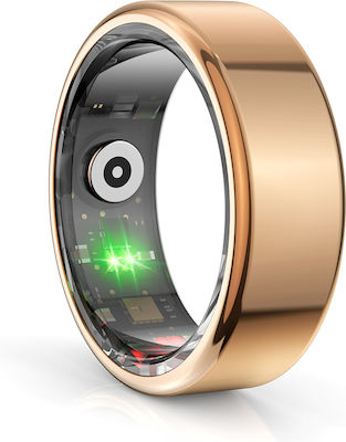 Techsuit R02 Smart Ring 20.6mm με Παλμογράφο Ροζ Χρυσό