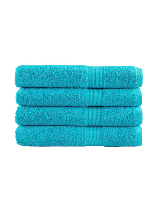 vidaXL Bath Towel 100x200cm Turquoise 4 Pieces Weight 600gsm