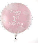 Balloon Birthday-Celebration Round Pink