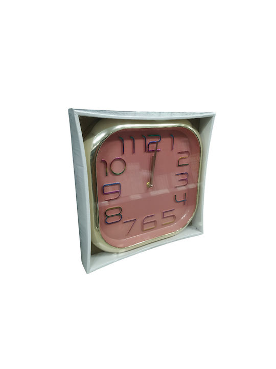 Wall Clock Plastic Pink Ø30cm