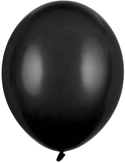 Set of 10 Balloons Latex Black 30cm