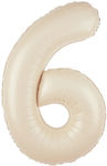 Balloon Foil Number 6 Beige