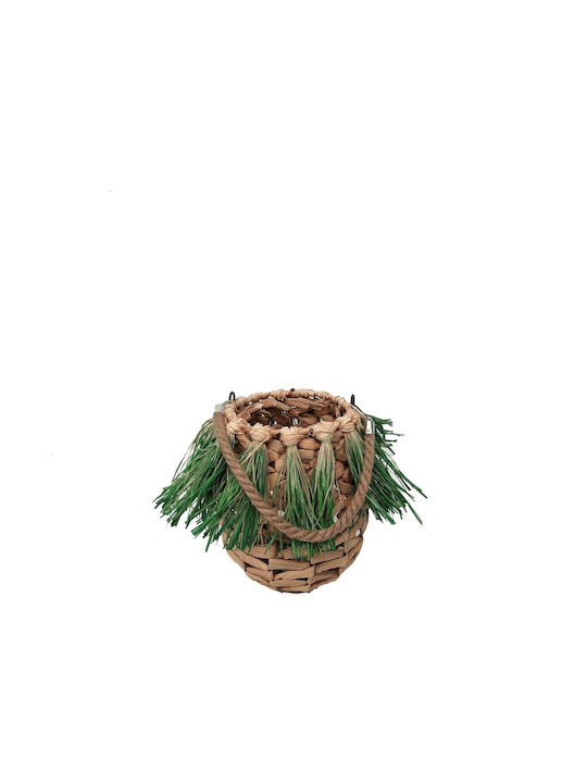 Espiel Wicker Lantern Green 18x18x22cm