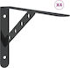 vidaXL Heavy-Duty Stainless Steel Shelf Brackets Silver 30x25mm 4pcs 30304