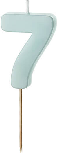 PartyDeco Birthday Candle Number "7" in Green Color SCU10-7-001J