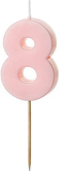 PartyDeco Geburtstagskerze Nummer "8" in Rosa F...