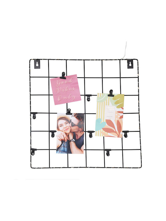 Wall-mounted Metallic Photo Frame with Black Frame
