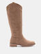 Luigi Suede Women's Boots with Zipper Beige