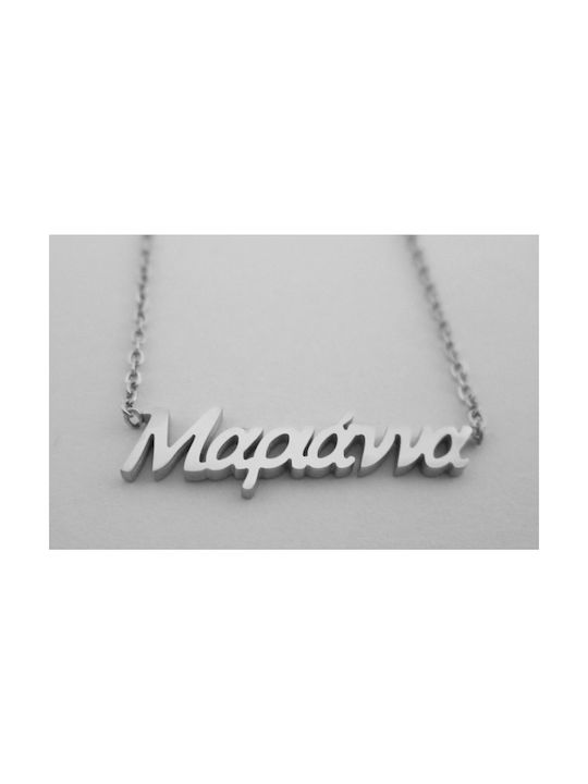 Stainless Steel Necklace Name Marianna Silver 1pc