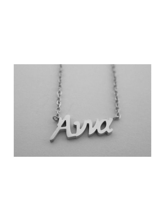 Steel Necklace Name Anna Silver 1pc