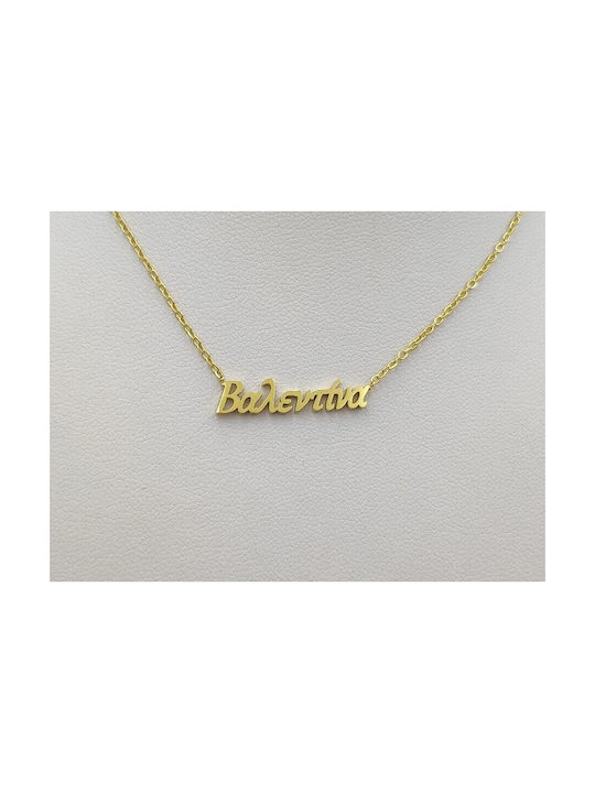 Stainless Steel Necklace Name Valentina Gold 1pc